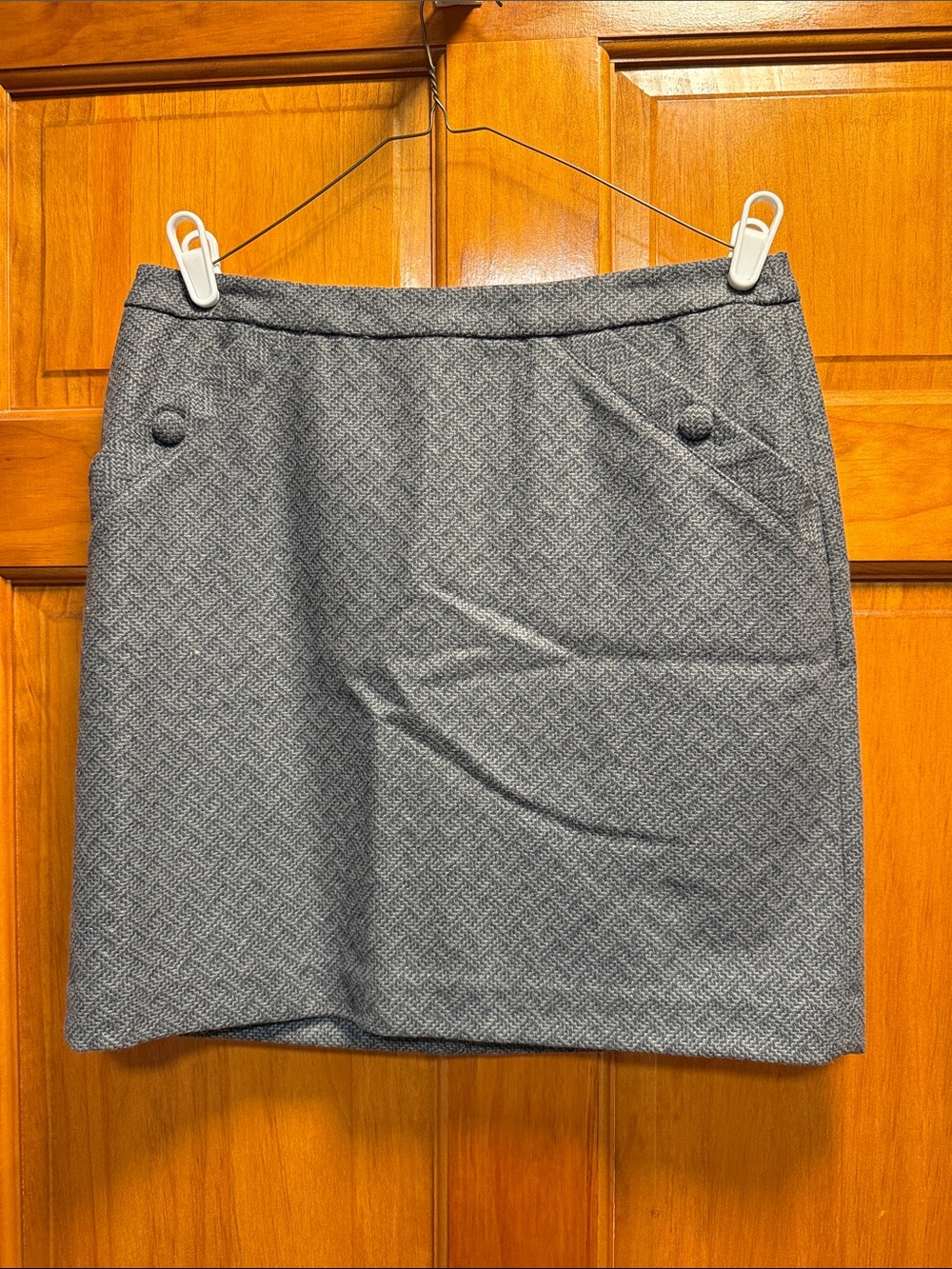Banana Republic Gray Textured A-Line Skirt